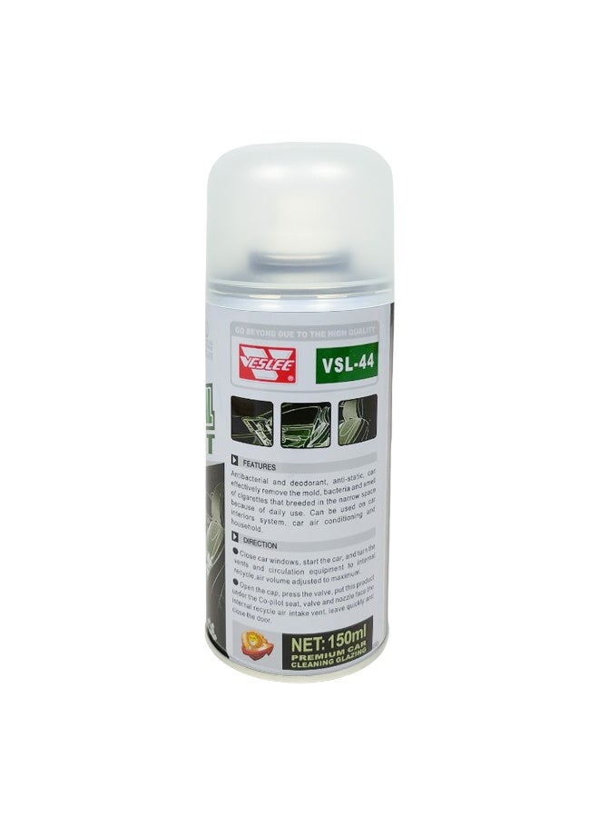 VESLEE Car Antibacterial Deodorizing Spray VSL-44 150ml, Quick & Easy Self-Spray Air Refresher, Removes Odor, Bacteria, Mold & Cigarette Smell, Lemon Scent Air Purifier for Car AC Vent & Interior Cleaning, 99% Sterilization, Eco-Friendly Formula - Image 2