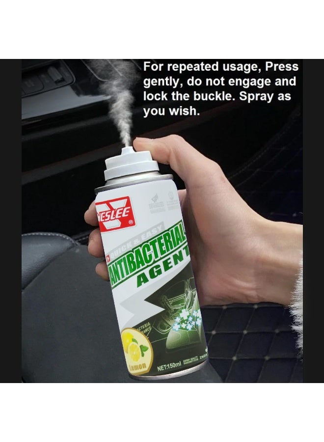 VESLEE Car Antibacterial Deodorizing Spray VSL-44 150ml, Quick & Easy Self-Spray Air Refresher, Removes Odor, Bacteria, Mold & Cigarette Smell, Lemon Scent Air Purifier for Car AC Vent & Interior Cleaning, 99% Sterilization, Eco-Friendly Formula - Image 5