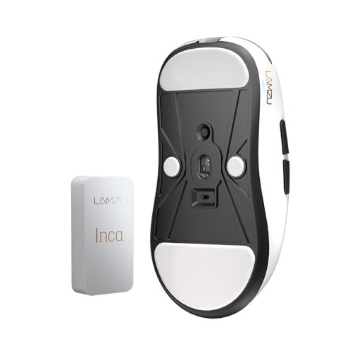 Lamzu Inca Gaming Mouse, 8K Polling Rate, Optical Switches, TTC Encoder, Paw3950 IC, Nordic 52840 MCU, Symmetrical high-Hump, Recommended for Claw-Grip Gamers, 8K Dongle Included (White) - Image 3