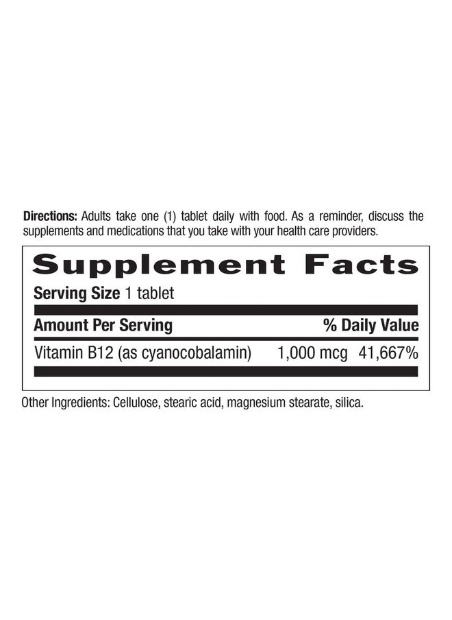 Country Life Vitamin B12 Supports Energy & Red Blood Cell Production 1000Mcg 60 Tablets Certified Gluten Free Certified Vegan Certified Halal  - Image 3