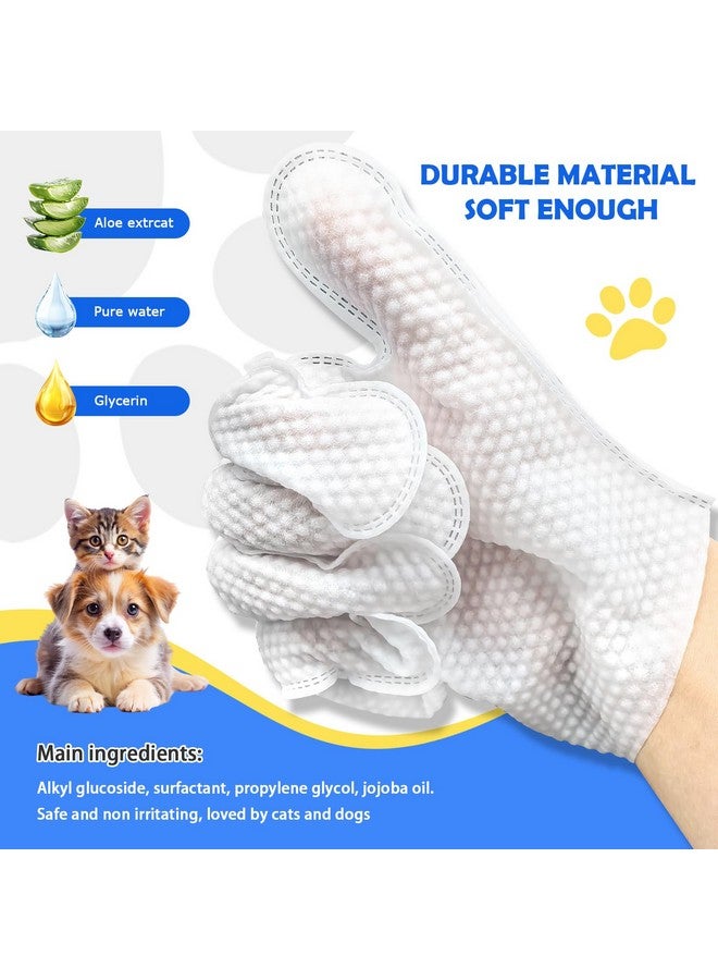 مناديل غسيل قفازات الحيوانات الأليفة للكلاب والقطط، مناديل تنظيف وتهذيب الكلاب والقطط للفرو والأقدام والأرداف، آمنة وغير مهيجة، 12 قطعة - Image 3