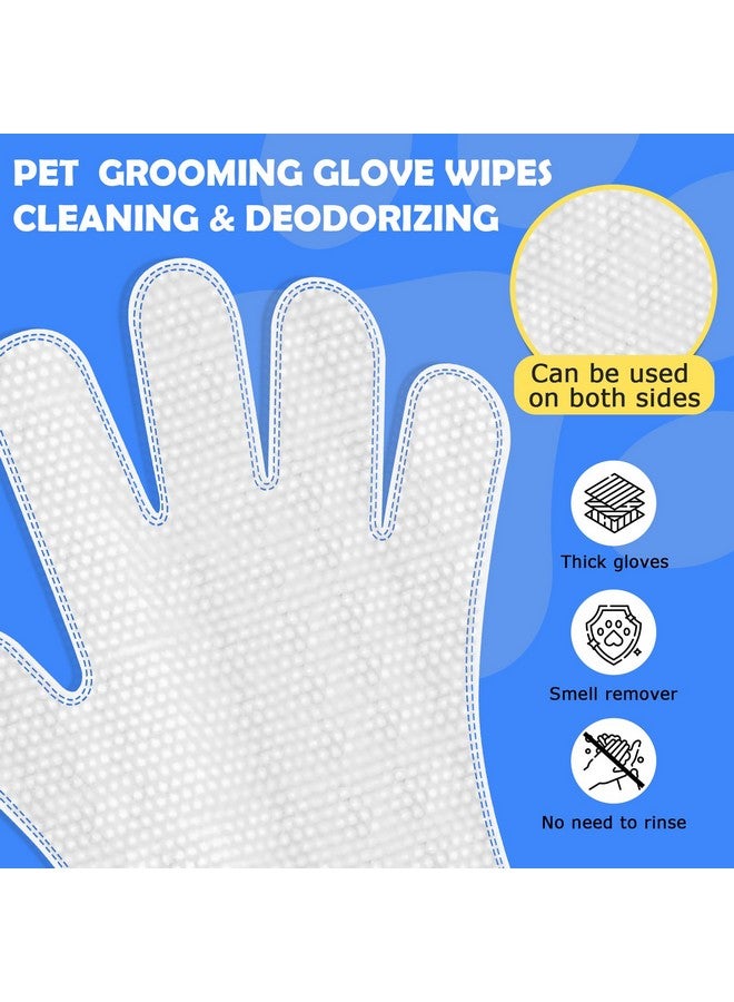 مناديل غسيل قفازات الحيوانات الأليفة للكلاب والقطط، مناديل تنظيف وتهذيب الكلاب والقطط للفرو والأقدام والأرداف، آمنة وغير مهيجة، 12 قطعة - Image 4