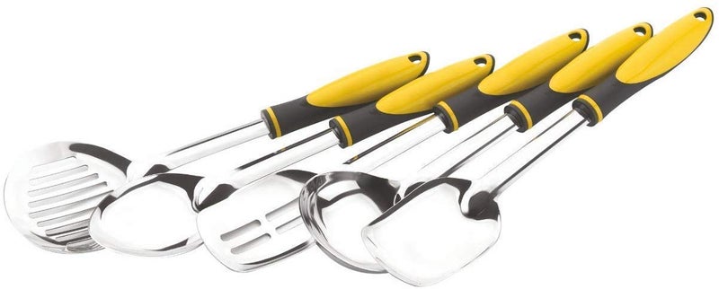 forestamart Stainless Steel Serving Spoon Set Kitchen Tools Set for Serving 5 pcs Multi Color - Image 3