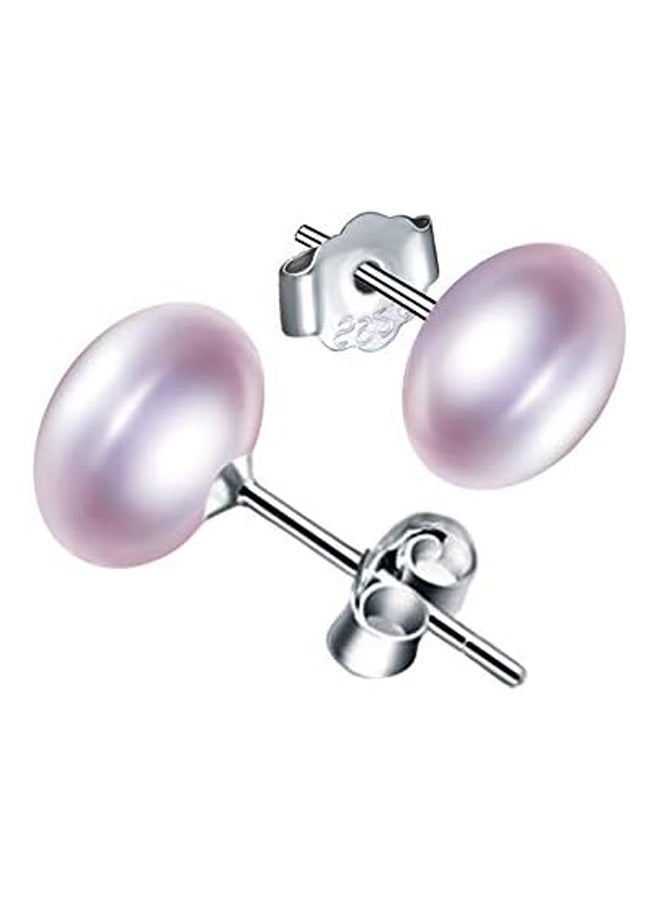 Pearl Women's Stud Earrings 925 Sterling Silver  - Image 2