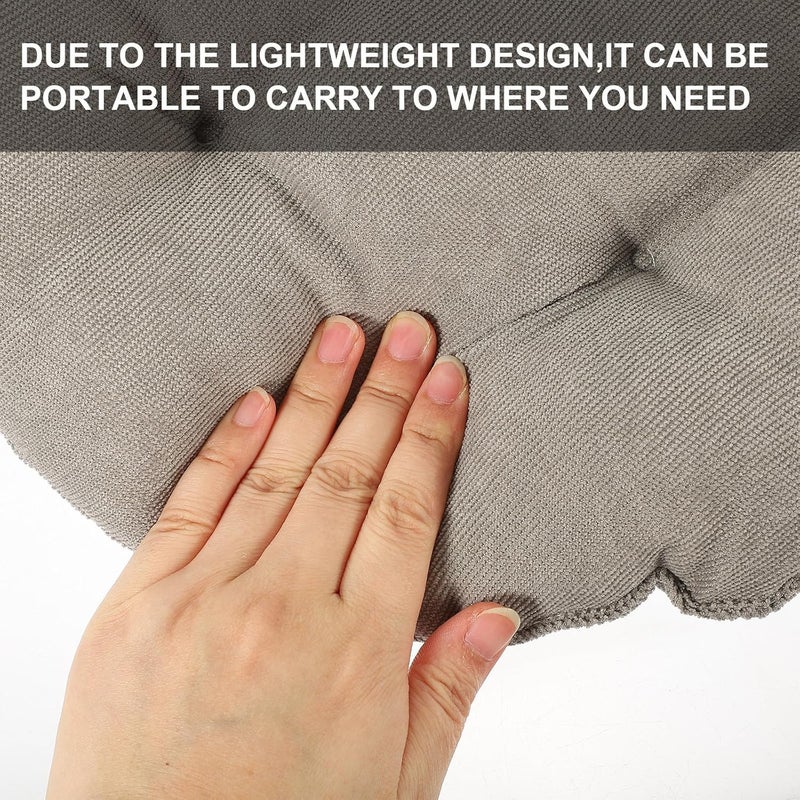 CHILDWEET Meditation Floor Cushion Pillow, 42cm Thick Corduroy Seat Pad, 6-8cm Plush Round Floor Pillow for Yoga, Living Room, Outdoor Garden Seating - Image 4