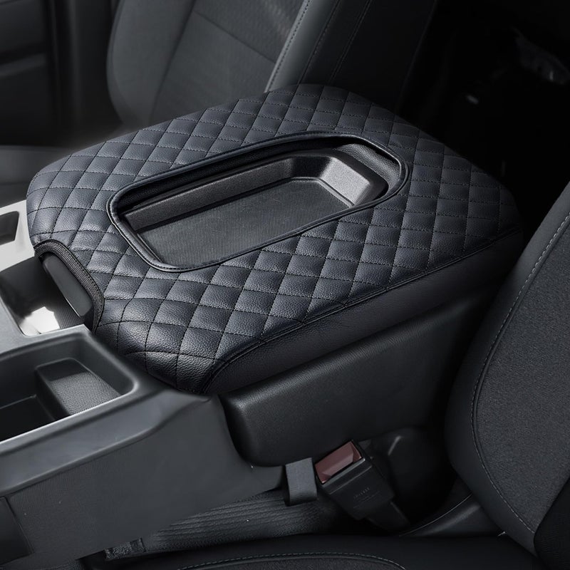 ISSYAUTO Center Console Cover Compatible with 20192024 Silverado Sierra Jump Seat Console Leather Armrest Cover
