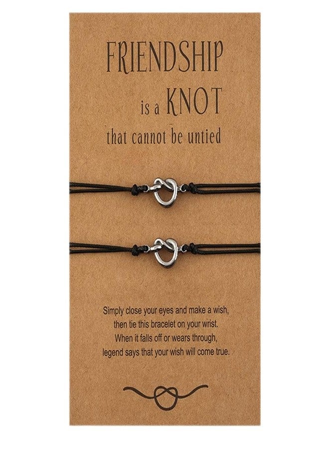 YangQian Friendship Bracelets Gifts for Women Best Friend Love Knot Bracelets for 2 Ladies Soul Sister Gifts Bracelets Make a Wish Bracelet Gifts for Christmas Birthday - Image 1
