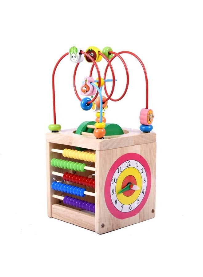 Toddler Wooden Activity Cube Toys, Montessori Toys for 1 2 3 Year Old Boy Girl, Educational Learning Toys for Toddlers 1-3 2-4 Years