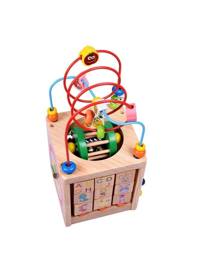 Toddler Wooden Activity Cube Toys, Montessori Toys for 1 2 3 Year Old Boy Girl, Educational Learning Toys for Toddlers 1-3 2-4 Years
