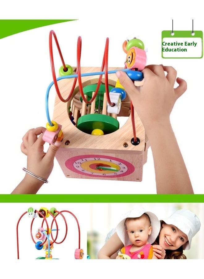 Toddler Wooden Activity Cube Toys, Montessori Toys for 1 2 3 Year Old Boy Girl, Educational Learning Toys for Toddlers 1-3 2-4 Years