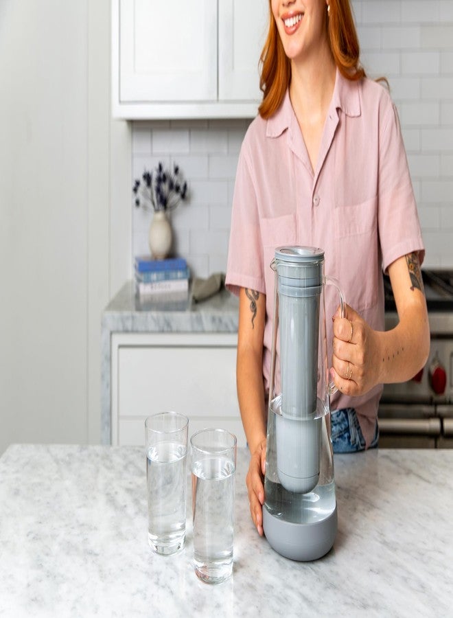 لايف ستراو إبريق لايف سترو المنزلي بقاعدة زجاجية وسيليكونية، سعة 7 أكواب، لون بيبل - Image 3