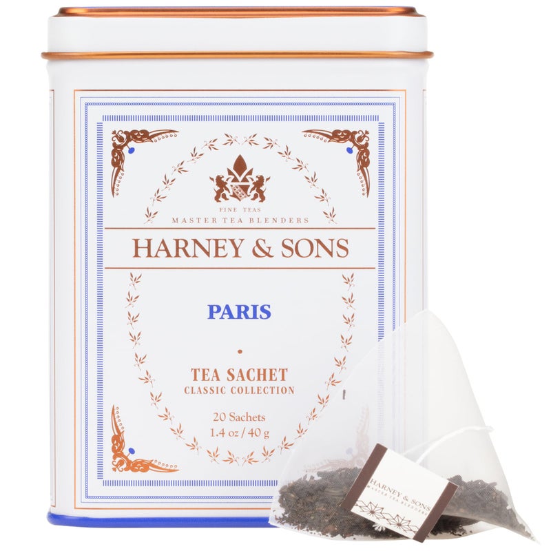 Harney & Sons Paris Black Tea â€“ 20 Sachets | Fruity Vanilla & Caramel Blend with Hint of Lemony Bergamot - Image 2