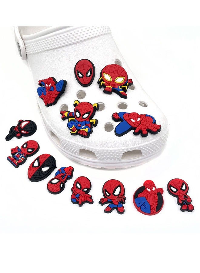 13 قطعة من الأحذية الساحرة Spider-Man Croc Charms لتزيين سوار المعصم وإكسسوارات سوار المعصم ودبابيس السدادة لتزيين الأطفال والبنات والمراهقين وهدايا الحفلات الساحرة لتزيين الحفلات - Image 1