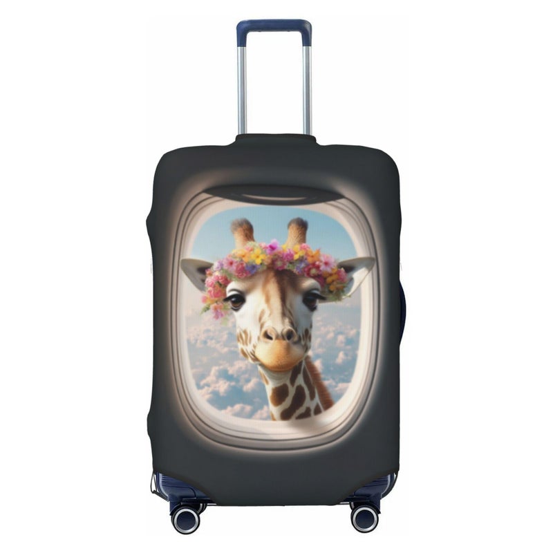 Worltoldb Giraffe Airplane Travel Luggage Cover Polyester Suitcase Protector Washable Baggage Covers Fits 2224 Inch - Image 2