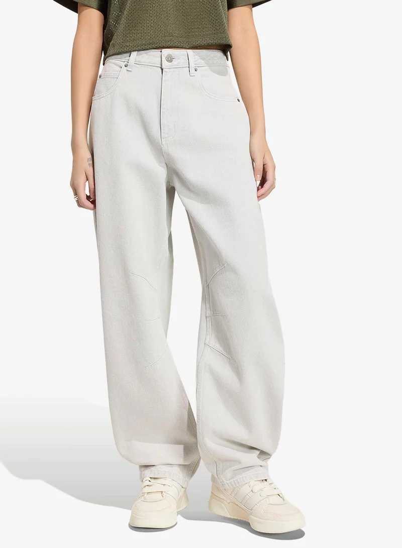 Adidas Originals High Rise Barrel Denim Pants