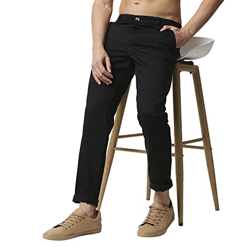 Thomas Scott Men Millennium Slim Fit Chino Pants Black - Image 2