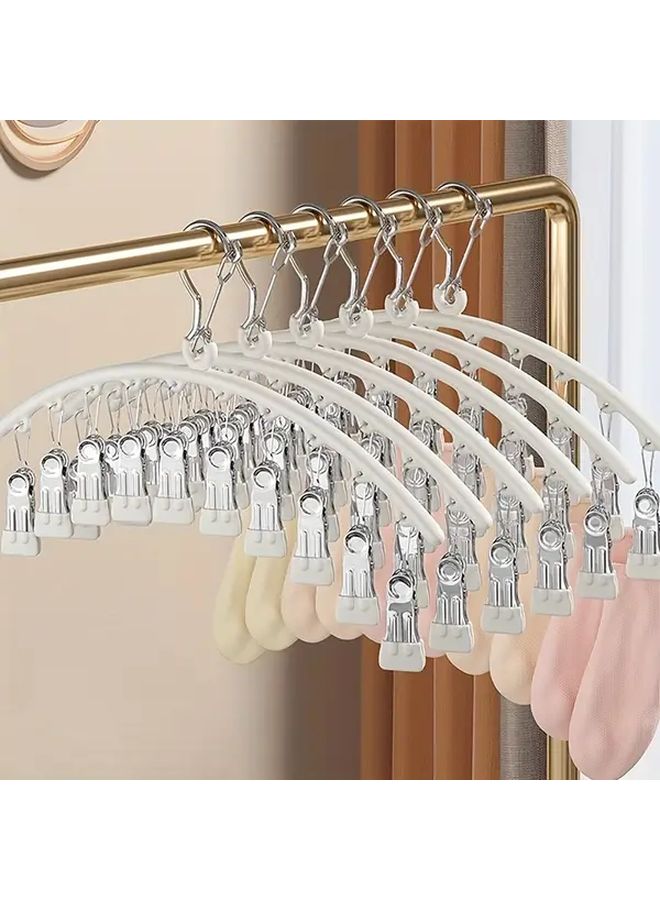 White Heavy Duty Stainless Steel Space Saving Clothes Hanger Holds 10 Socks Undergarments Pants - Image 3
