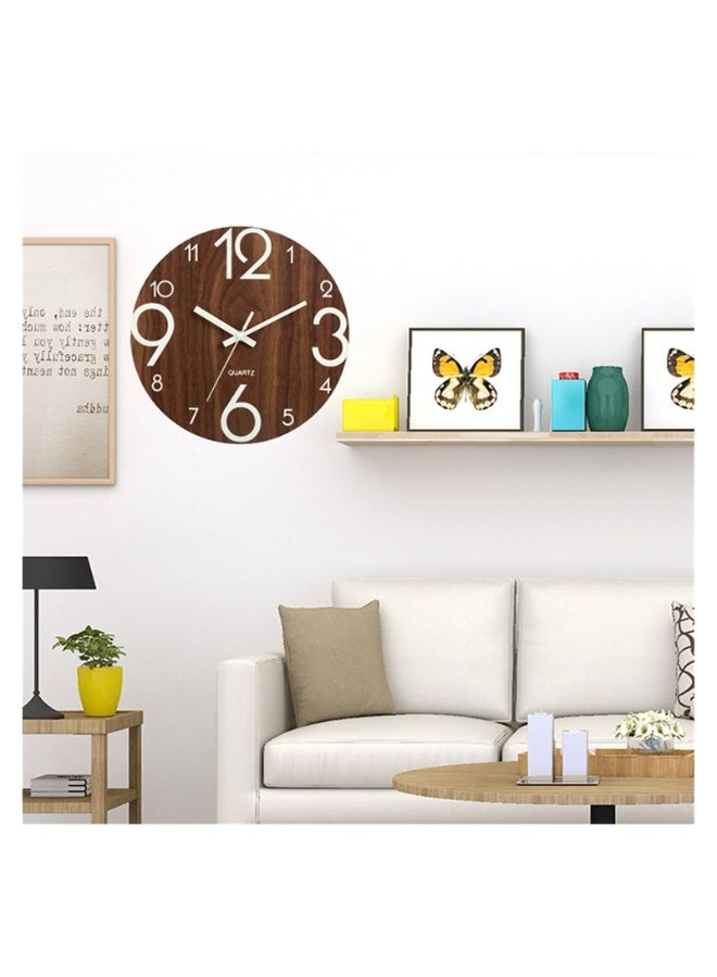 Arabest 12-Inch Brown Acrylic Luminous Wall Clock, Silent Sweeping Second Hand, DIY Assembly Fun, Ideal for Bedroom And Study, Accompanies Your Sleep And Helps You Focus. - Image 3