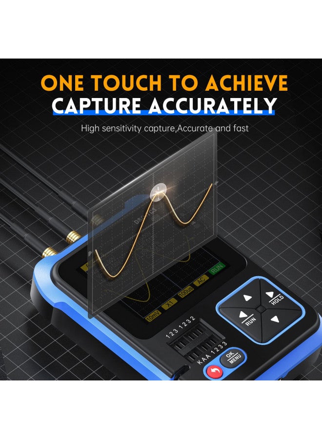 FNIRSI FNIRSI DSO-TC3 Oscilloscope - 3-in-1 Handheld Oscilloscope & DDS Signal Generator & Transistor Tester, 500Khz Bandwidth 10MSa/s Sampling Rate, 6 Types of Waveforms, Transistors Measure  - Image 4