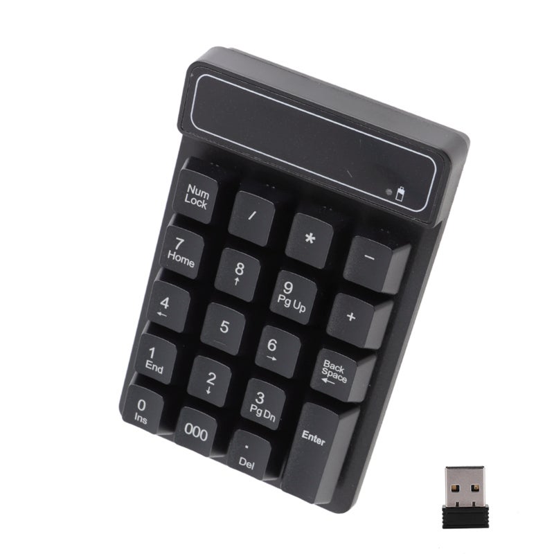 Wireless Numeric Keypad: 2.4G Wireless Connection, U-Shaped High-Sensitivity Keycap - Wear-Resistant Lasered Characters Compact Number Pad for Office, Laptop Data Entry & Windows Systems - Image 2
