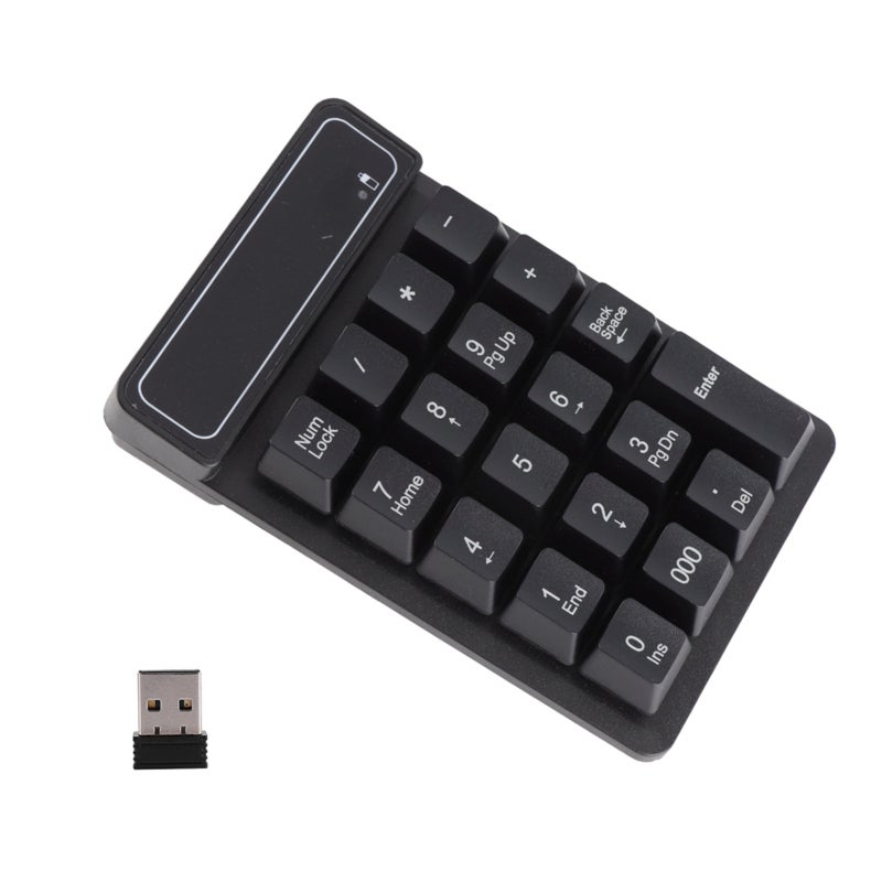 Wireless Numeric Keypad: 2.4G Wireless Connection, U-Shaped High-Sensitivity Keycap - Wear-Resistant Lasered Characters Compact Number Pad for Office, Laptop Data Entry & Windows Systems - Image 4