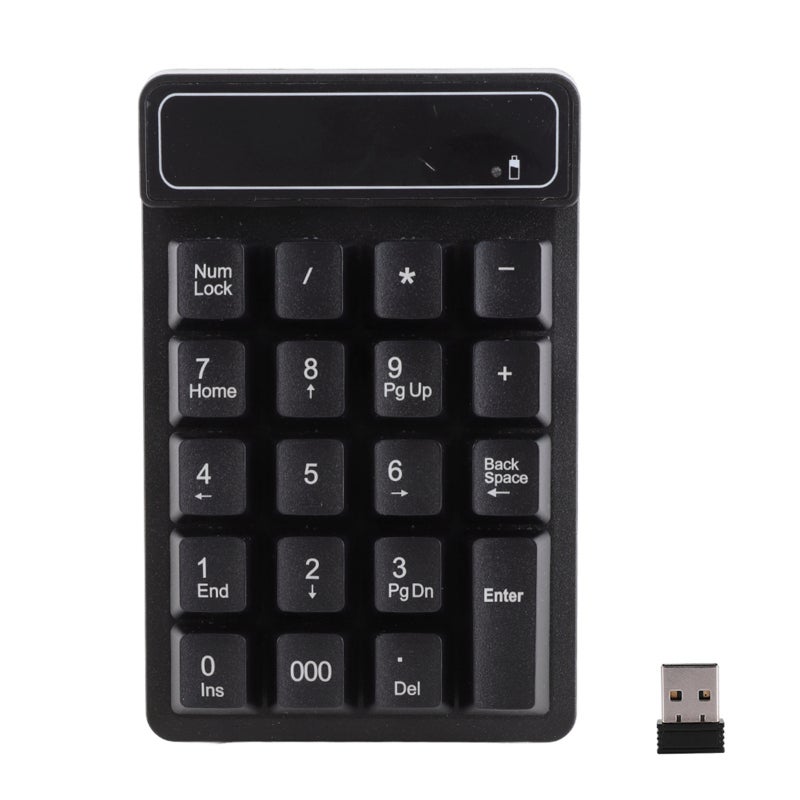 Wireless Numeric Keypad: 2.4G Wireless Connection, U-Shaped High-Sensitivity Keycap - Wear-Resistant Lasered Characters Compact Number Pad for Office, Laptop Data Entry & Windows Systems - Image 1