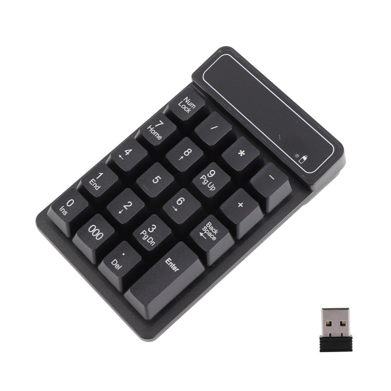 Wireless Numeric Keypad: 2.4G Wireless Connection, U-Shaped High-Sensitivity Keycap - Wear-Resistant Lasered Characters Compact Number Pad for Office, Laptop Data Entry & Windows Systems - Image 3