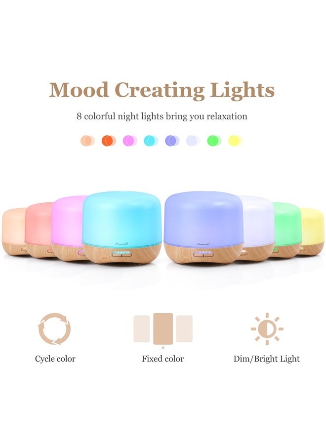 Homeweeks Aromatherapy Essential Oil Diffuser for Room: Oil Diffuser Colorful Aroma Air Humidifier with Adjustable Cool Mist Mode, Waterless Auto Off Ultrasonic Diffusers for Large Small Room Home Office 500ML - Image 5