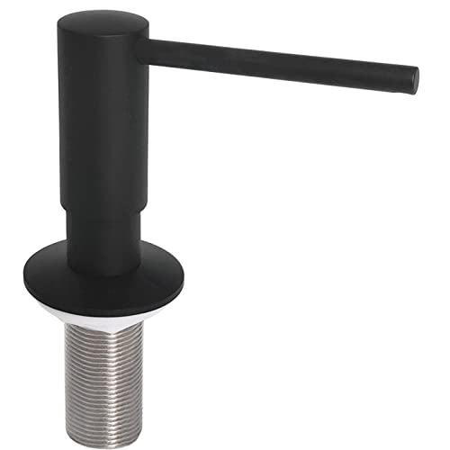 EADOT Matte Black Built in Dish Soap Dispenser for Kitchen Sink, Under Counter Brass Pump Head Hand Soap Pump with 17 OZ PET Soap Bottle Refill from Top, Undermount Brass Liquid Soap Dispenser - Image 1