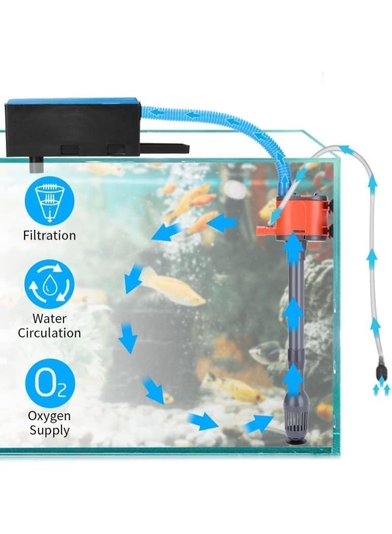 15W Multi-Function Electric Head Submersible Water Pump 1000L/H – Top Filter Aquarium Pump with Water Change Hose for Fish Tanks, Aquariums, Ponds & Hydroponics - Image 3