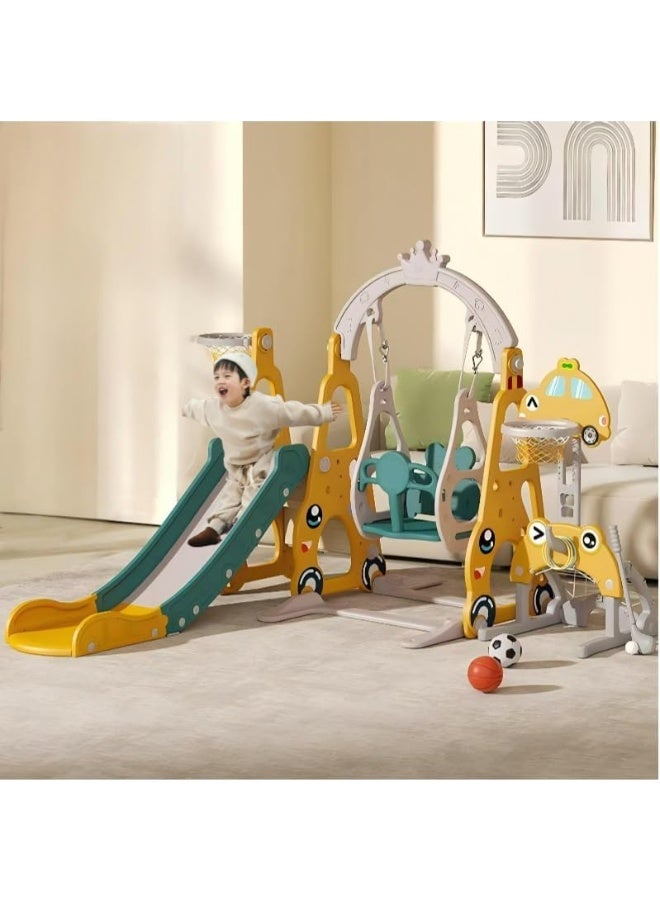 Toddler Slide for Kids Age 2 3 4 5 6 7 8 9，Loverly Baby Slide and Swing for Kids Outdoor Indoor 3-10 Year Old，Home Game and Ball Rack Toy for Boys and Girls - Image 1
