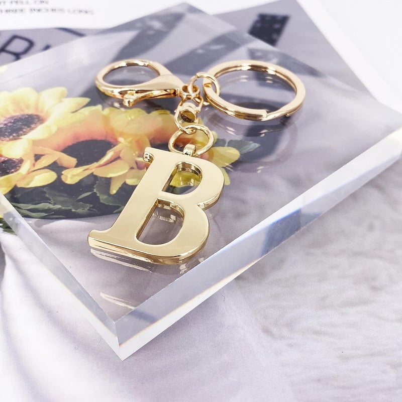 LAXPICOL Gold Letter A-Z Keychain for Women Men Purse Handbags Metal Alphabet Initial Letter Key Ring Keychain - Image 3