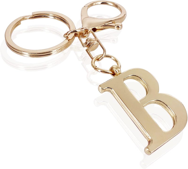 LAXPICOL Gold Letter A-Z Keychain for Women Men Purse Handbags Metal Alphabet Initial Letter Key Ring Keychain - Image 1