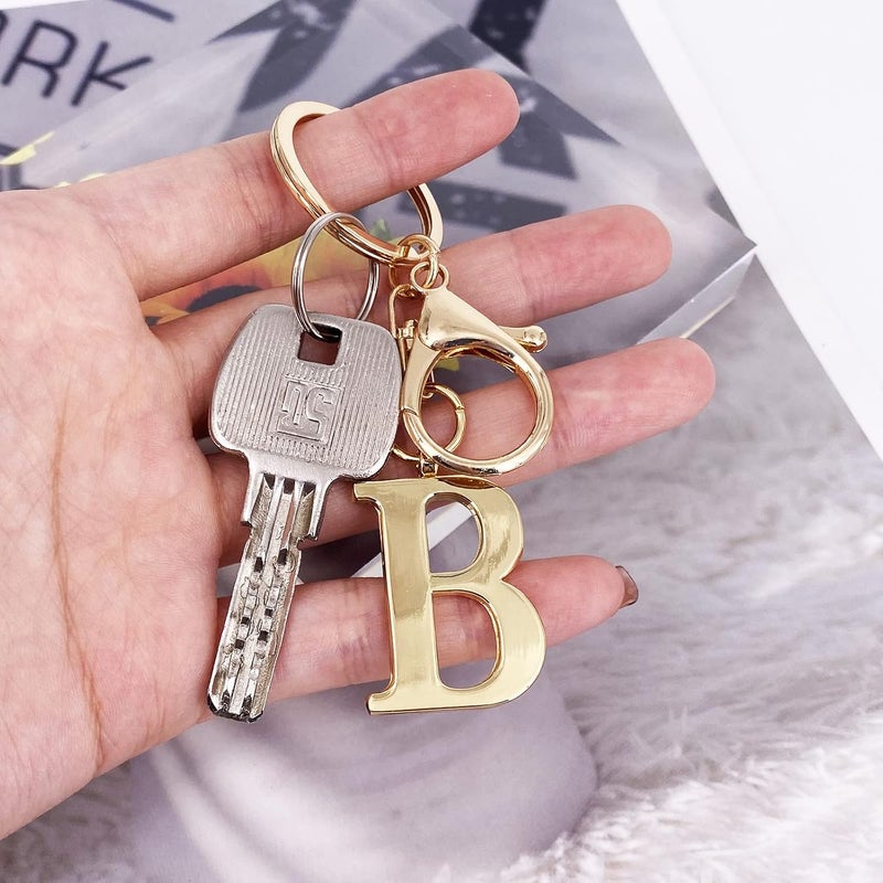 LAXPICOL Gold Letter A-Z Keychain for Women Men Purse Handbags Metal Alphabet Initial Letter Key Ring Keychain - Image 4