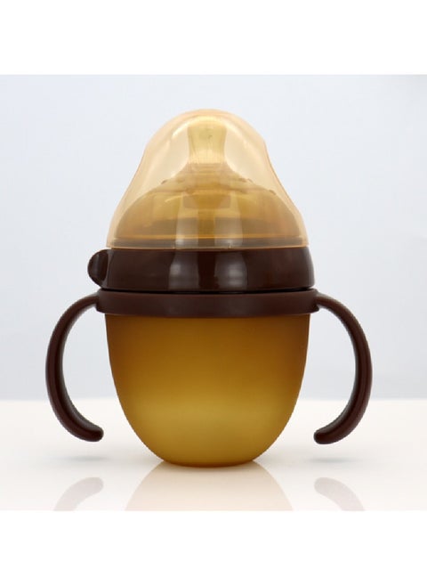 New Baby Glass Silicone Cover With Handle Baby Anti Choking Anti bloating And Anti Drop Bottle