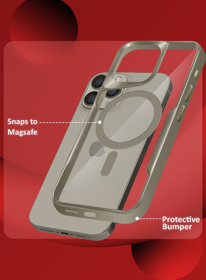 CATANES 3 Pack for iPhone 15 Pro Max Case and 2 Screen Protectors Magnetic Phone Case Slim Shockproof Cover New Design Electroplated Case Cover Titanium - Image 4