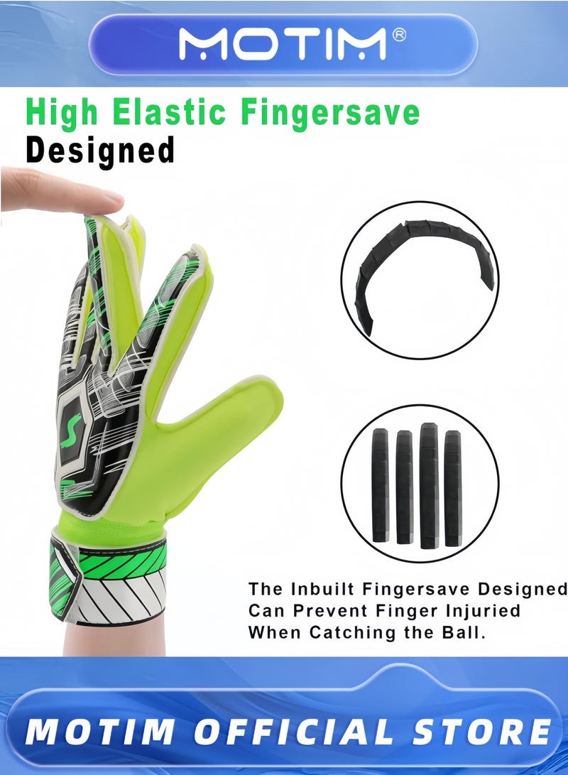 Motim Children Football Gloves Kids Football Goalkeeper Soccer Goalie Latex Finger Protection Strong Grips Training Gloves Kids Adults Teens  - Image 3