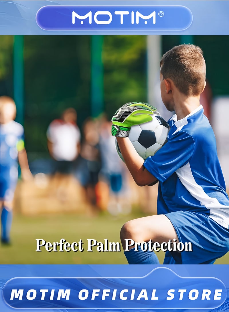 Motim Children Football Gloves Kids Football Goalkeeper Soccer Goalie Latex Finger Protection Strong Grips Training Gloves Kids Adults Teens  - Image 5