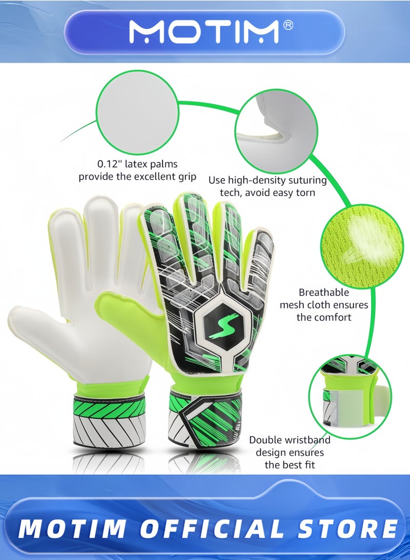 Motim Children Football Gloves Kids Football Goalkeeper Soccer Goalie Latex Finger Protection Strong Grips Training Gloves Kids Adults Teens  - Image 4