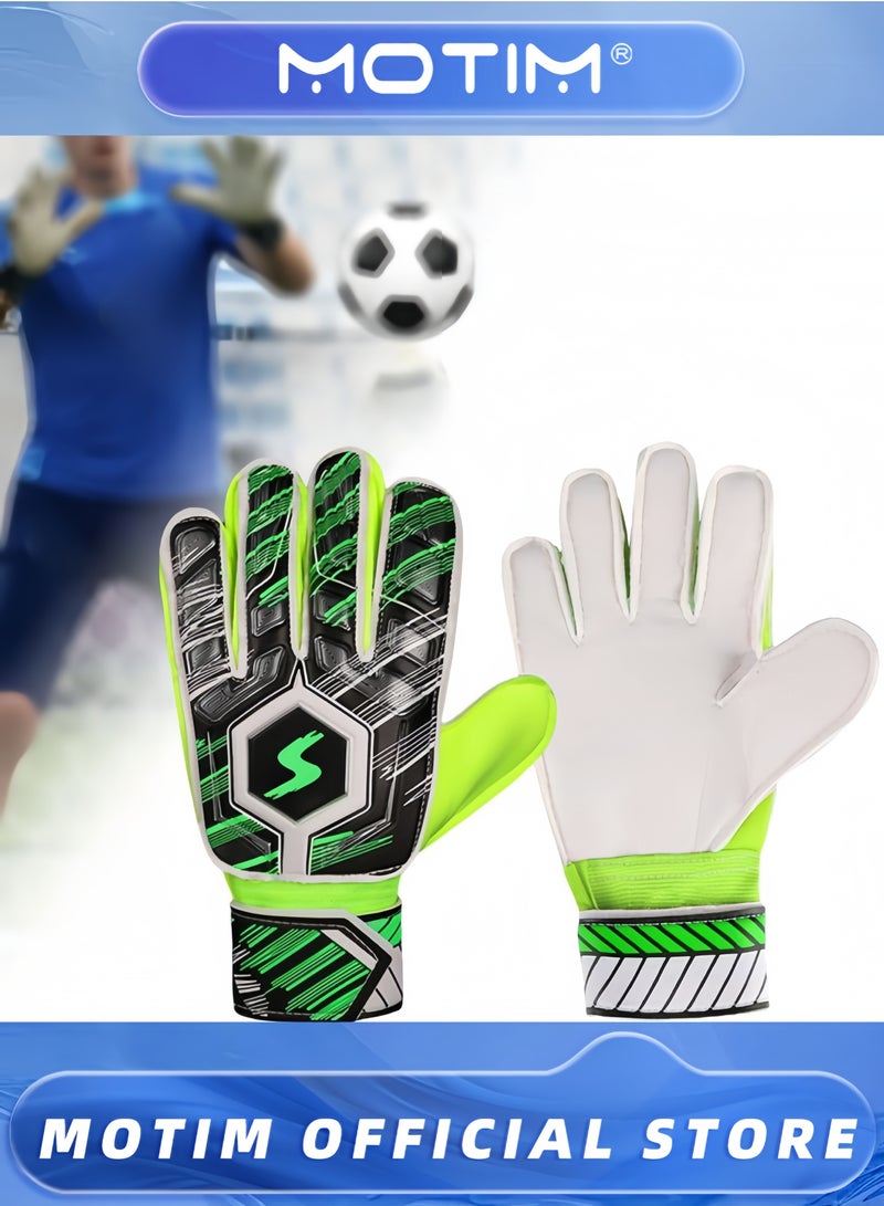 Motim Children Football Gloves Kids Football Goalkeeper Soccer Goalie Latex Finger Protection Strong Grips Training Gloves Kids Adults Teens  - Image 2