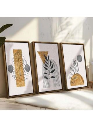 Set Of 3 Of Gold Botanical With Earth Boho Line Art Drawing And Abstract Shape Framed Wall Art - pzsku/Z2E7092482604078CAC4DZ/45/1746231542/4fd3df1a-00c7-4c18-8fff-d92d9deeb421