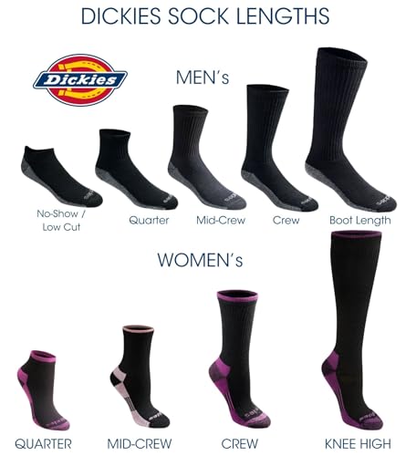 Dickies Men's Dri-Tech Mid-Crew Comfort Length Moisture Control Socks, Available in M-XL (6, 12 Pairs), Comfort Length Black Solid (6 Pairs), Large - Image 4