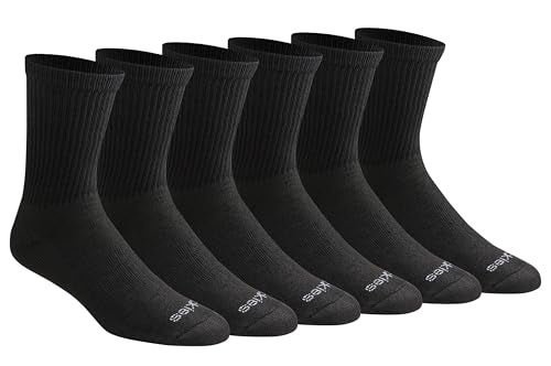 Dickies Men's Dri-Tech Mid-Crew Comfort Length Moisture Control Socks, Available in M-XL (6, 12 Pairs), Comfort Length Black Solid (6 Pairs), Large - Image 3