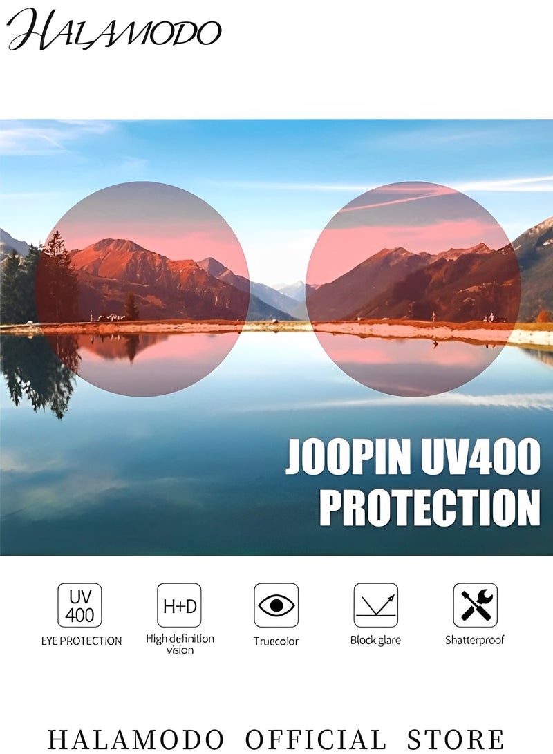 هالامودو نظارات شمسية صغيرة مستديرة بتصميم ريترو، نظارات شمسية دائرية عصرية بإطار معدني، حماية من الأشعة فوق البنفسجية 400، ظلال مستوحاة من دائرة البانك للرجال والنساء - Image 2