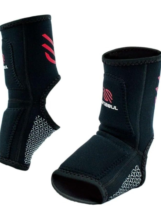 Sanabul  حارس كاحل جل أساسي لضربات MMA وكيك بوكسينغ | أكمام كاحل للرجال والنساء | دعم وحماية كاحل MMA وككيك بوكسينغ ومواي تاي (زوج) (أحمر، S/M) - Image 4
