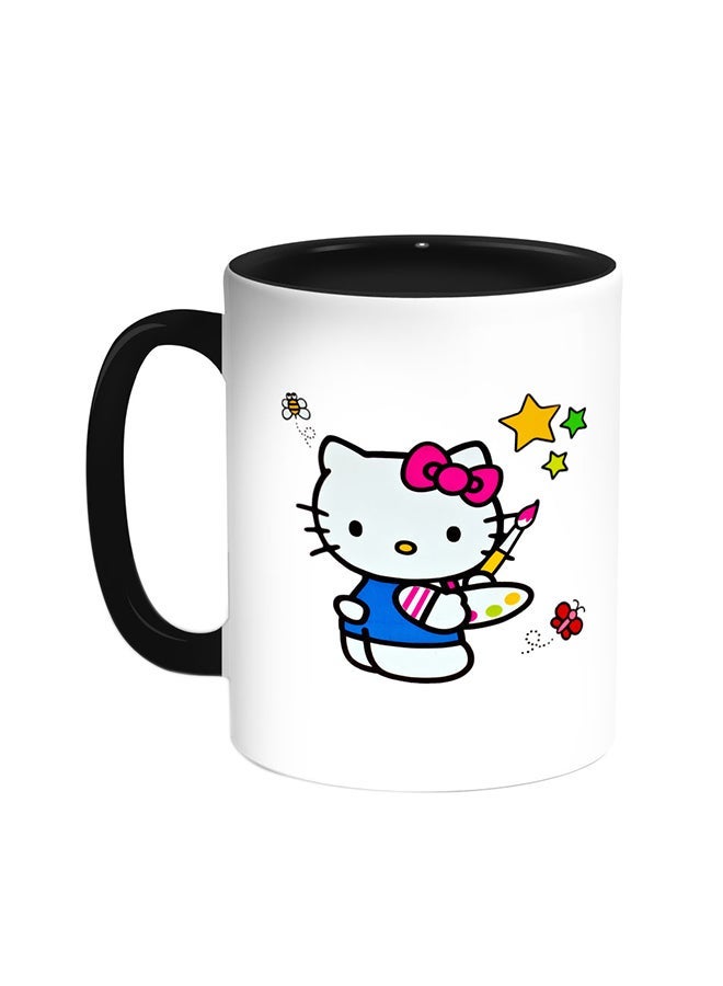 Hello Kitty Printed Coffee Mug Black/White 11ounce