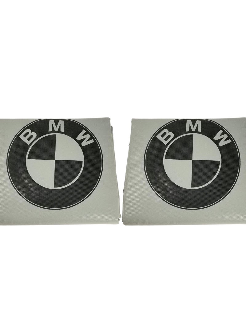 BMW Universal Car Seat Dust Protection Cover 2PCS Non Woven Seat Cover Dirt Resistant Waterproof Interior Seat Protector Cover for Sedan SUV Hatchback Pickup Truck Workshop Garage Service Use BMW Style White - Image 1