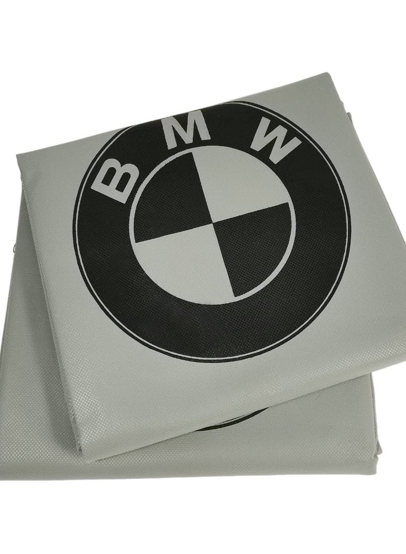 BMW Universal Car Seat Dust Protection Cover 2PCS Non Woven Seat Cover Dirt Resistant Waterproof Interior Seat Protector Cover for Sedan SUV Hatchback Pickup Truck Workshop Garage Service Use BMW Style White - Image 2