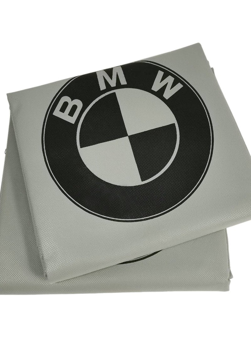 BMW Universal Car Seat Dust Protection Cover 2PCS Non Woven Seat Cover Dirt Resistant Waterproof Interior Seat Protector Cover for Sedan SUV Hatchback Pickup Truck Workshop Garage Service Use BMW Style White - Image 3