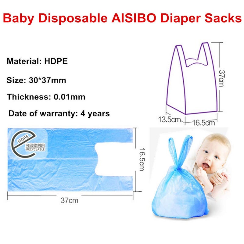 Beetoo Baby Disposable Diaper Sacks Bags Dispenser Power Scented Nappy Disposal Bags Easy-Tie for Travel (Blue,90-Count) - Image 4